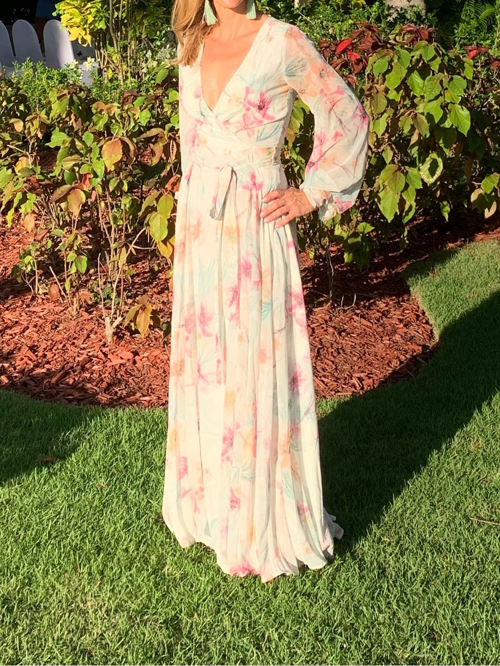 Pastel Floral Yumi Kim maxi dress Size XS Extra Small